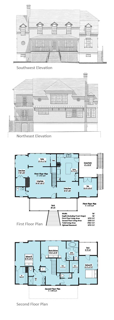 Bay Avenue Remodel Elevations and Floor Plans