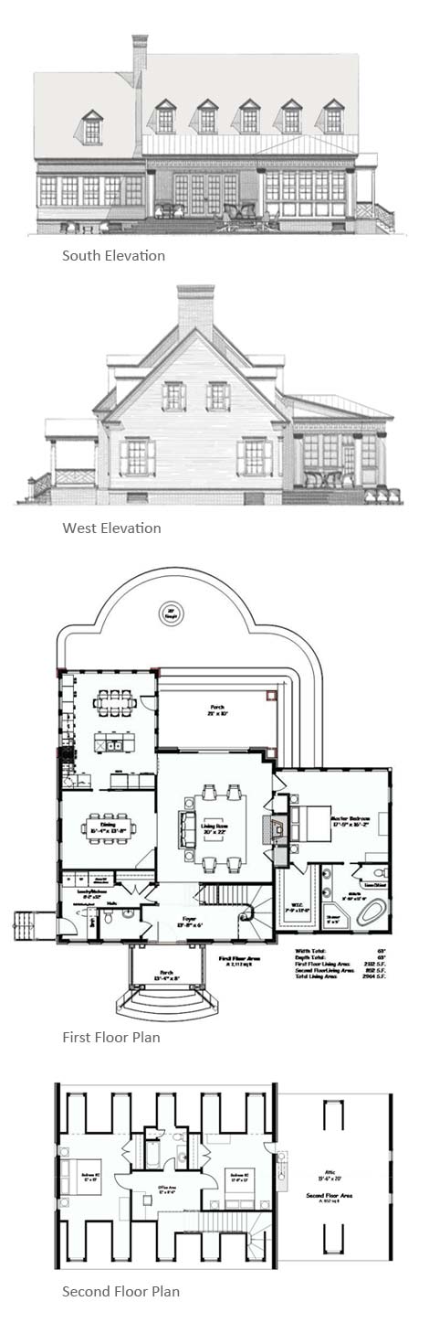 Westwill Cottage Elevations and Floor Plans